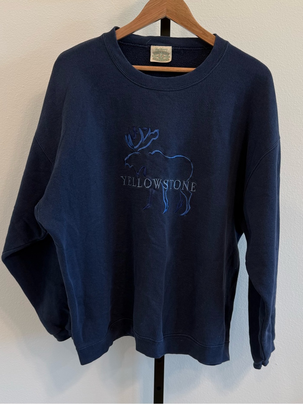 Vintage Yellowstone Moose Embroidered Crewneck Sweatshirt Fred Harvey Men’s Lg